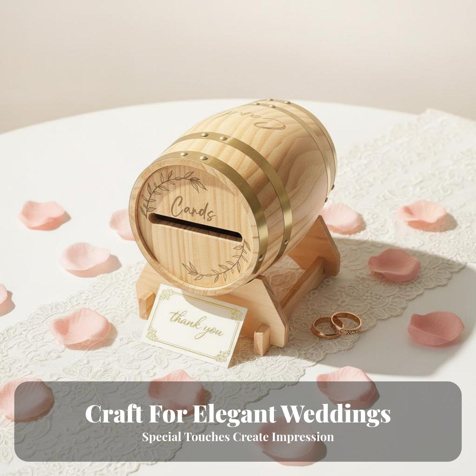 Wedding Card Box - Large Wooden Card Box with Slot