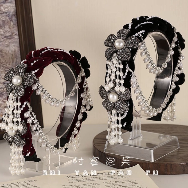 Ethnic Floral Velvet Headband  - đánh giá và giá Good Floral & Wedding Decor Supply
